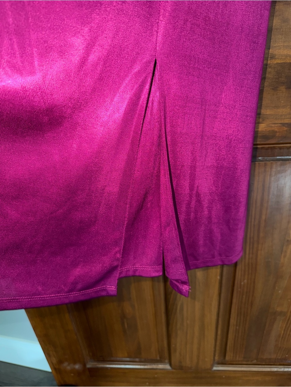 Dress the Population Fuchsia V-Neck Maxi Dress with Pockets - Picture 9 of 10